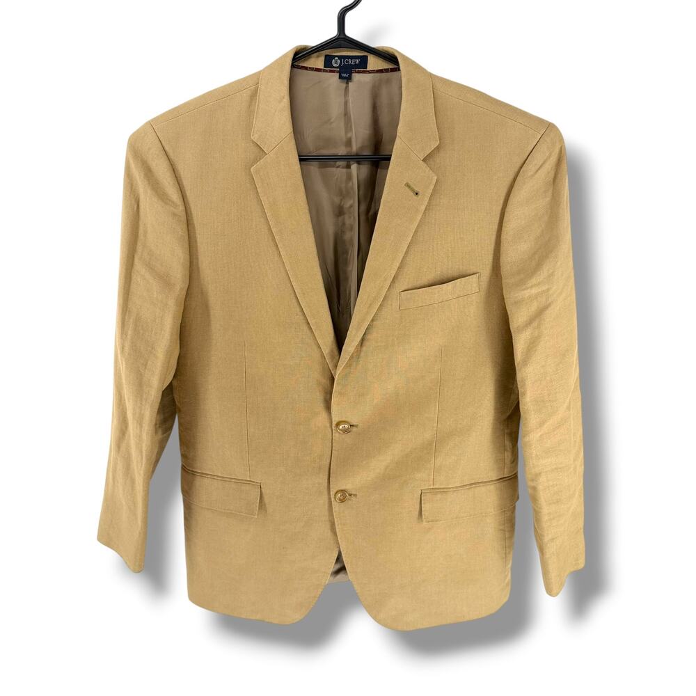 J Crew Ludlow Mens 46R Tan Linen Blazer Preppy Summer Suit Separate